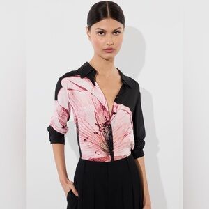 Alice + Olivia Willa Silk Blouse Luna Floral